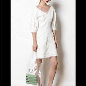 CAARA Gwen Dress 100% Linen White Large